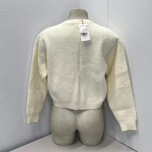 NEW LINE AND DOT Women's Sweater Kent Button Front Size S Cream - Picture 2 of 6